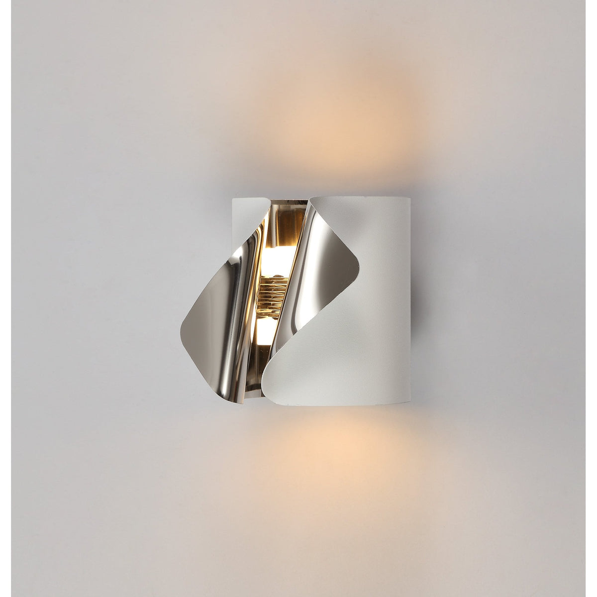 Huish Sand White & Polished Chrome LED Wall Light 3000K 490lm 7W