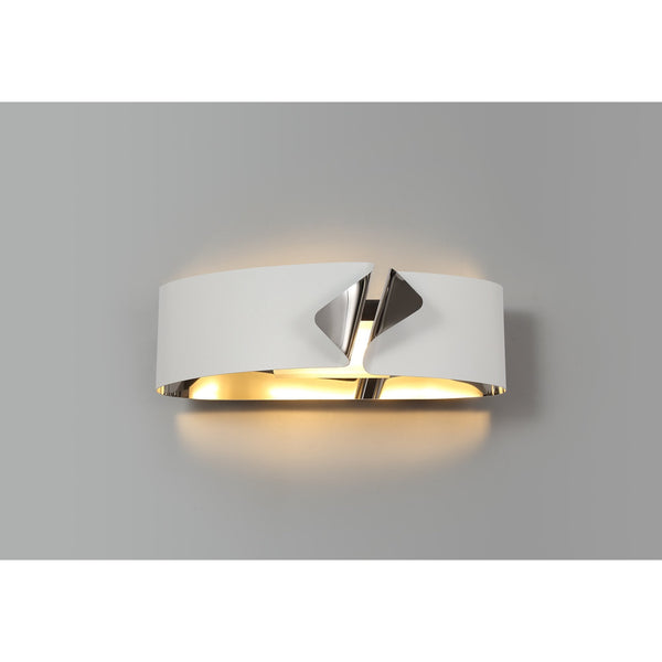 Meeth Sand White and Polished Chrome LED Wall Light 3000K 700lm 10W