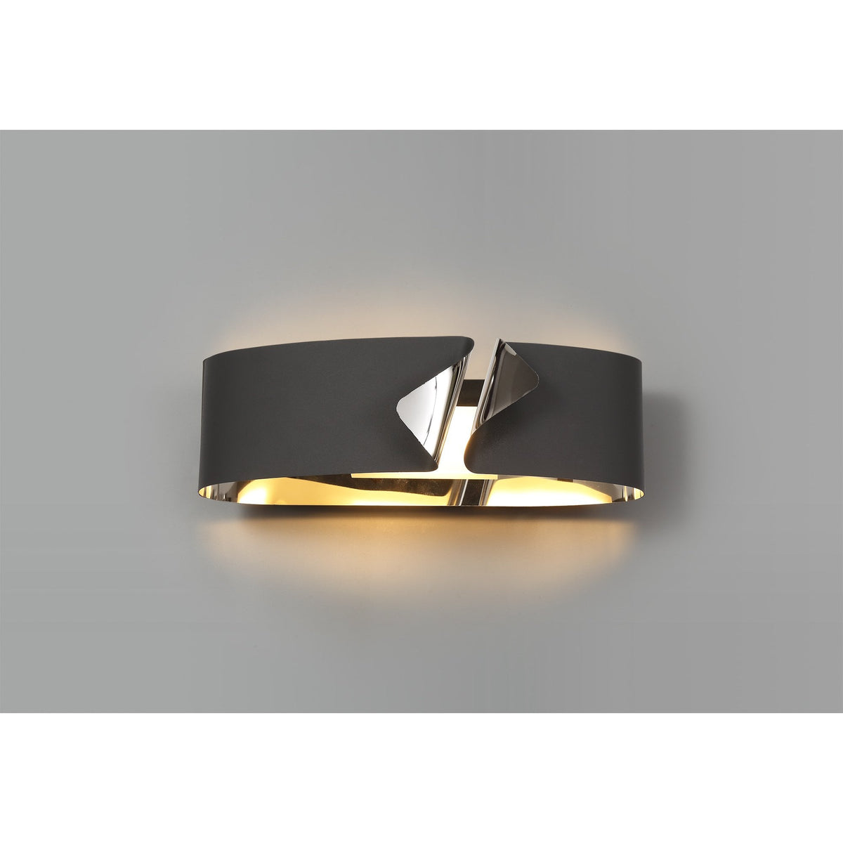 Meeth Sand Anthracite and Polished Chrome LED Wall Light 10W 3000K 700lm