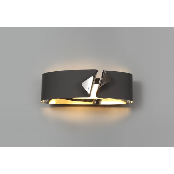 Meeth Sand Anthracite and Polished Chrome LED Wall Light 10W 3000K 700lm