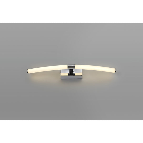 Ashcombe Small Polished Chrome IP44 LED Wall Light 3000K 560lm 8w