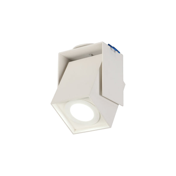 Dowland Adjustable Square GU10 Surface Mounted Spotlight in Sand White