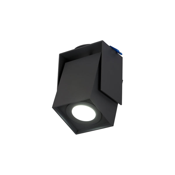 Dowland Adjustable Square GU10 Surface Mounted Spotlight in Sand Anthracite