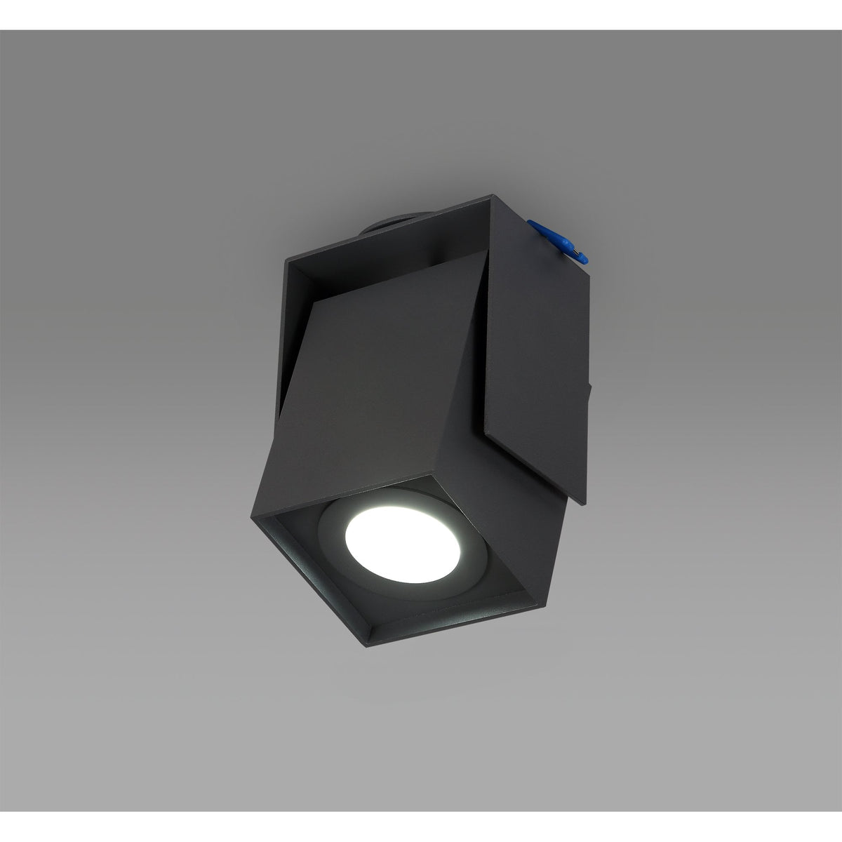 Dowland Adjustable Square GU10 Surface Mounted Spotlight in Sand Anthracite