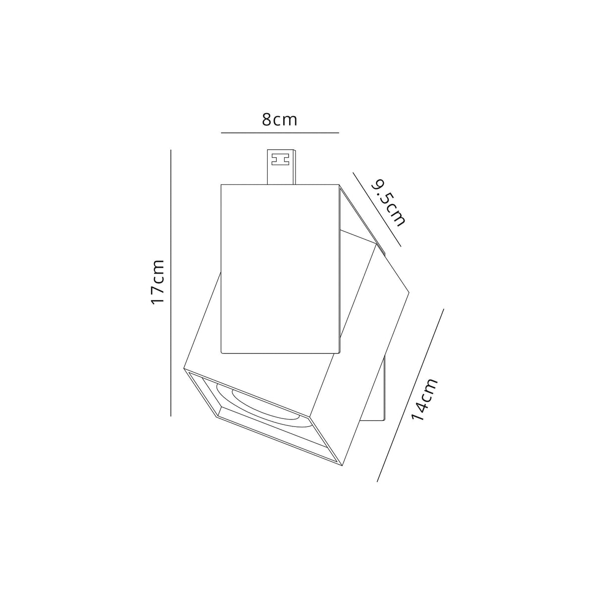 Dowland Adjustable Square GU10 Surface Mounted Spotlight in Sand Anthracite