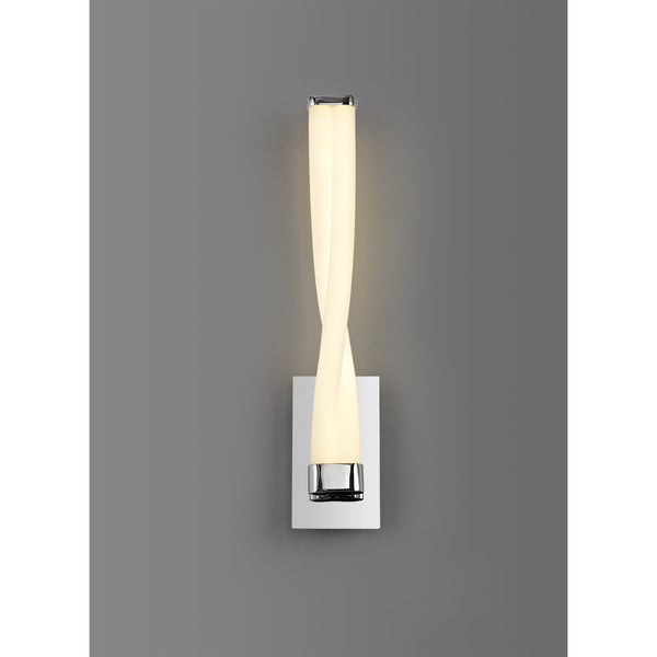 Tyneham Small Polished Chrome IP44 LED Wall Light 10W 3000K 700lm