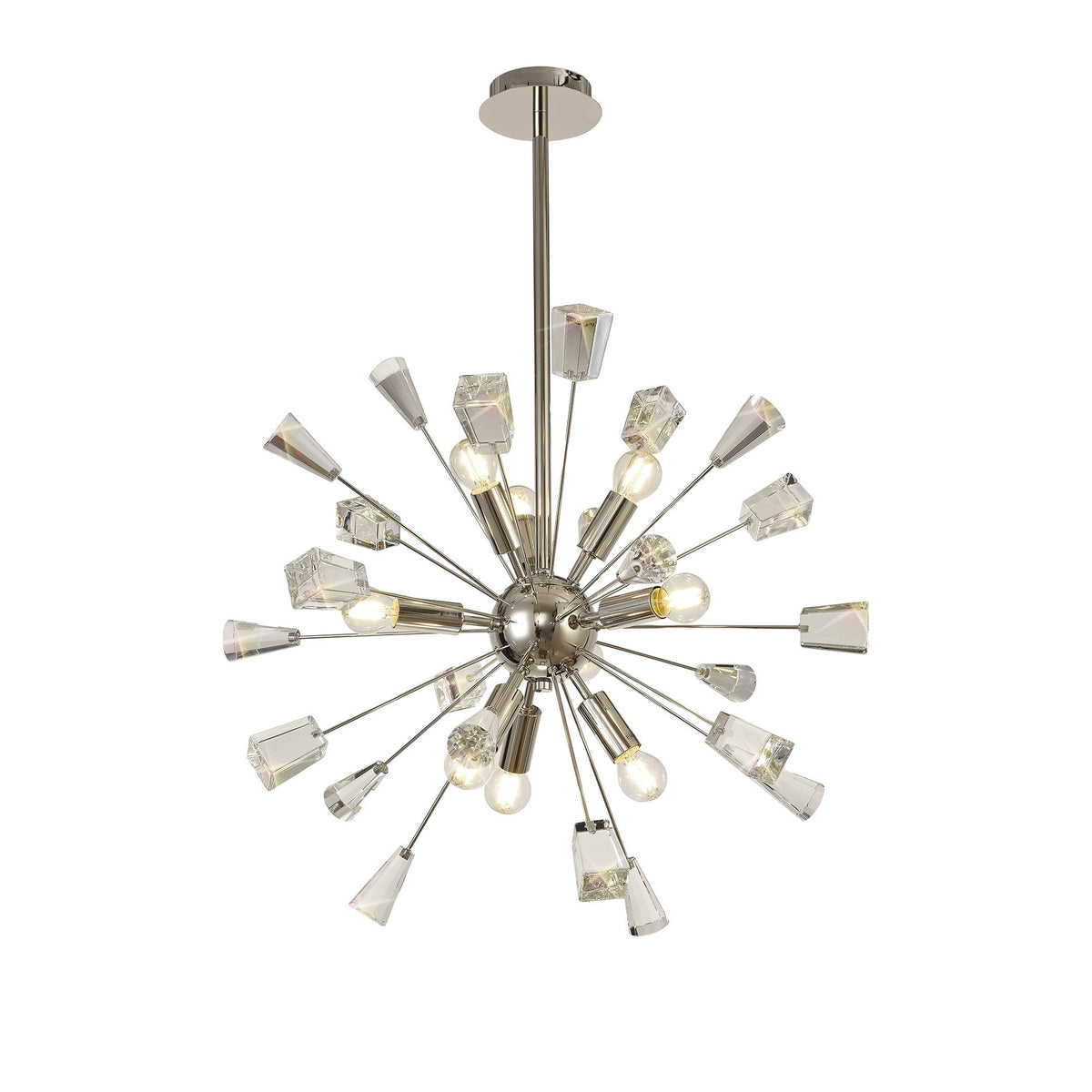 Magna 9 Light Polished Nickel & Crystal Sputnik Pendant