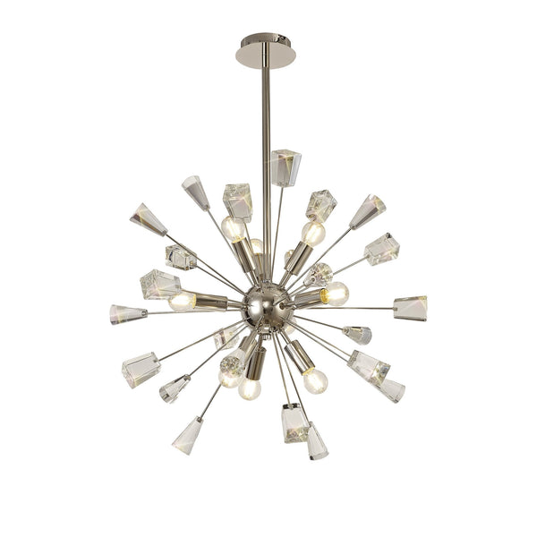 Magna 9 Light Polished Nickel & Crystal Sputnik Pendant