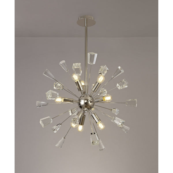 Magna 9 Light Polished Nickel & Crystal Sputnik Pendant