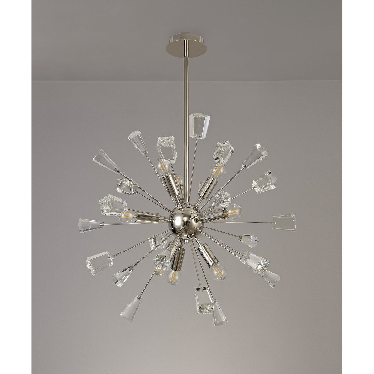 Magna 9 Light Polished Nickel & Crystal Sputnik Pendant