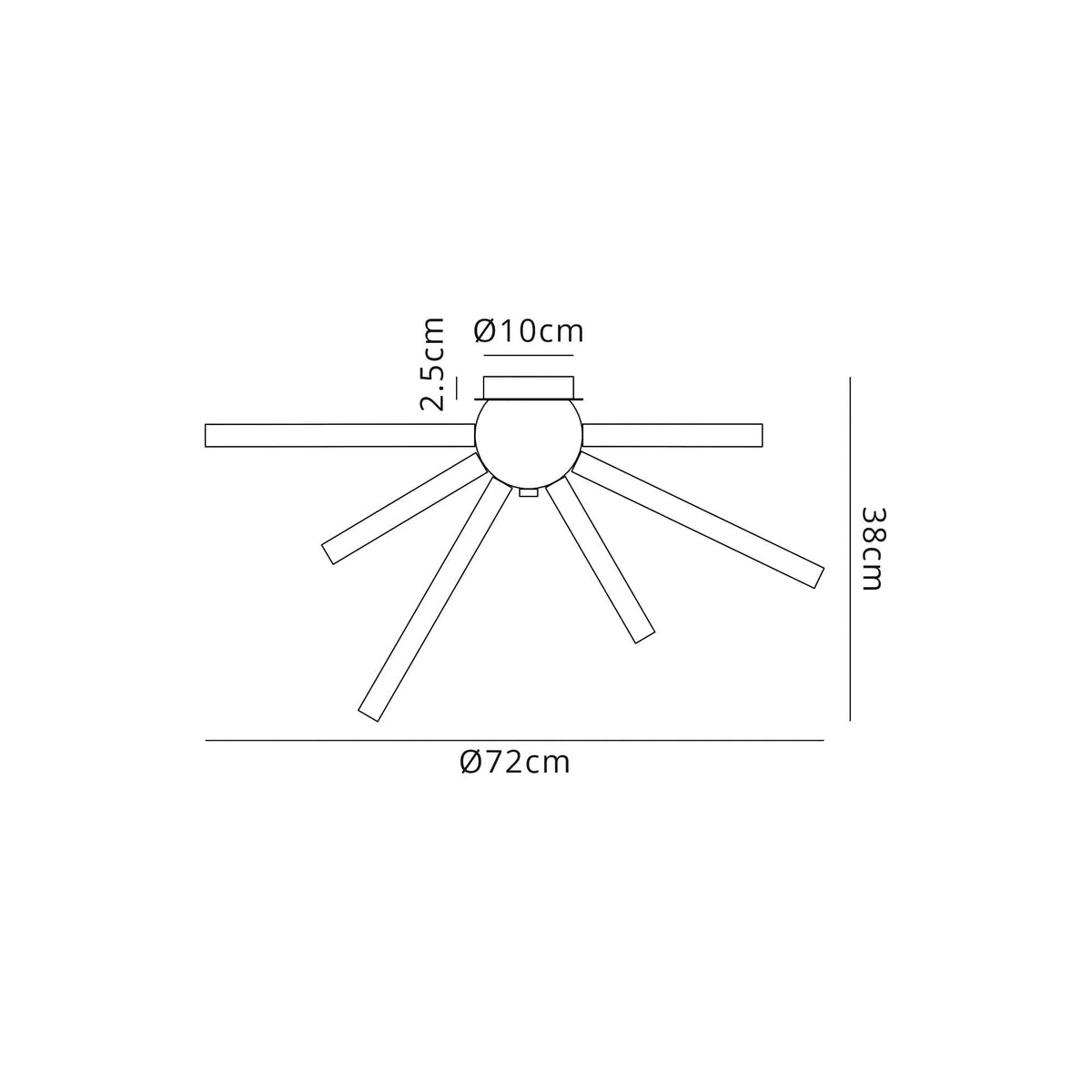 Frithelstock Semi-Flush Ceiling Light in Polished Chrome with Amber & Champagne Glass