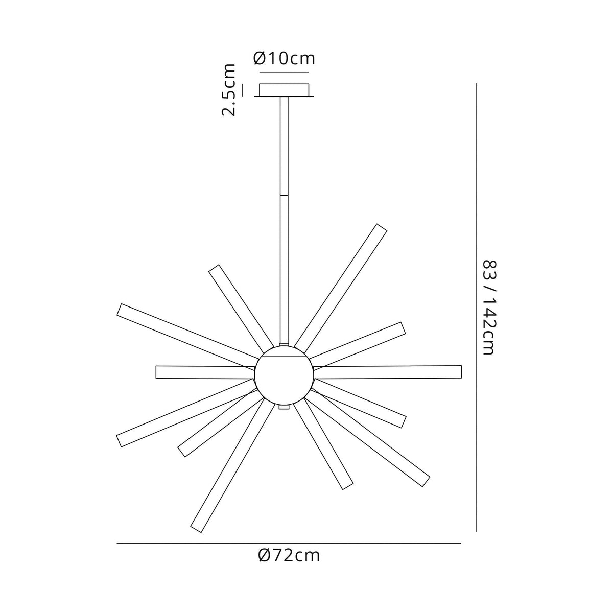 Frithelstock 16 Light Pendant in Polished Chrome with Clear Glass