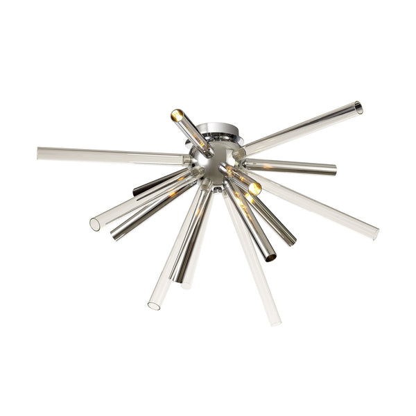 Frithelstock Semi-Flush Ceiling Light in Polished Chrome with Clear Glass