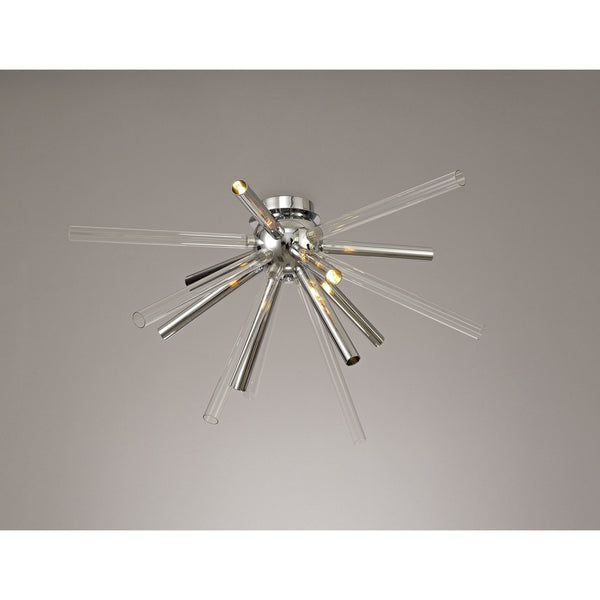 Frithelstock Semi-Flush Ceiling Light in Polished Chrome with Clear Glass