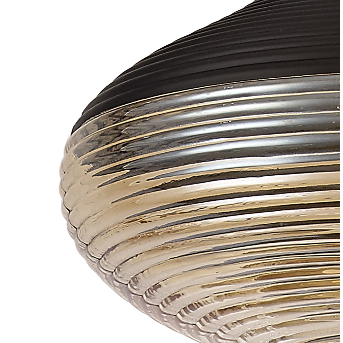 Huntsham Single Pendant in Black with Amber Glass