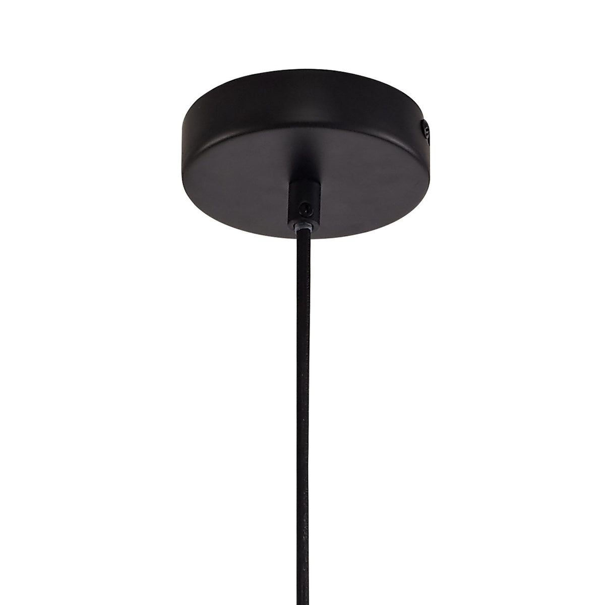 Huntsham Single Cone Pendant in Black with Amber Glass