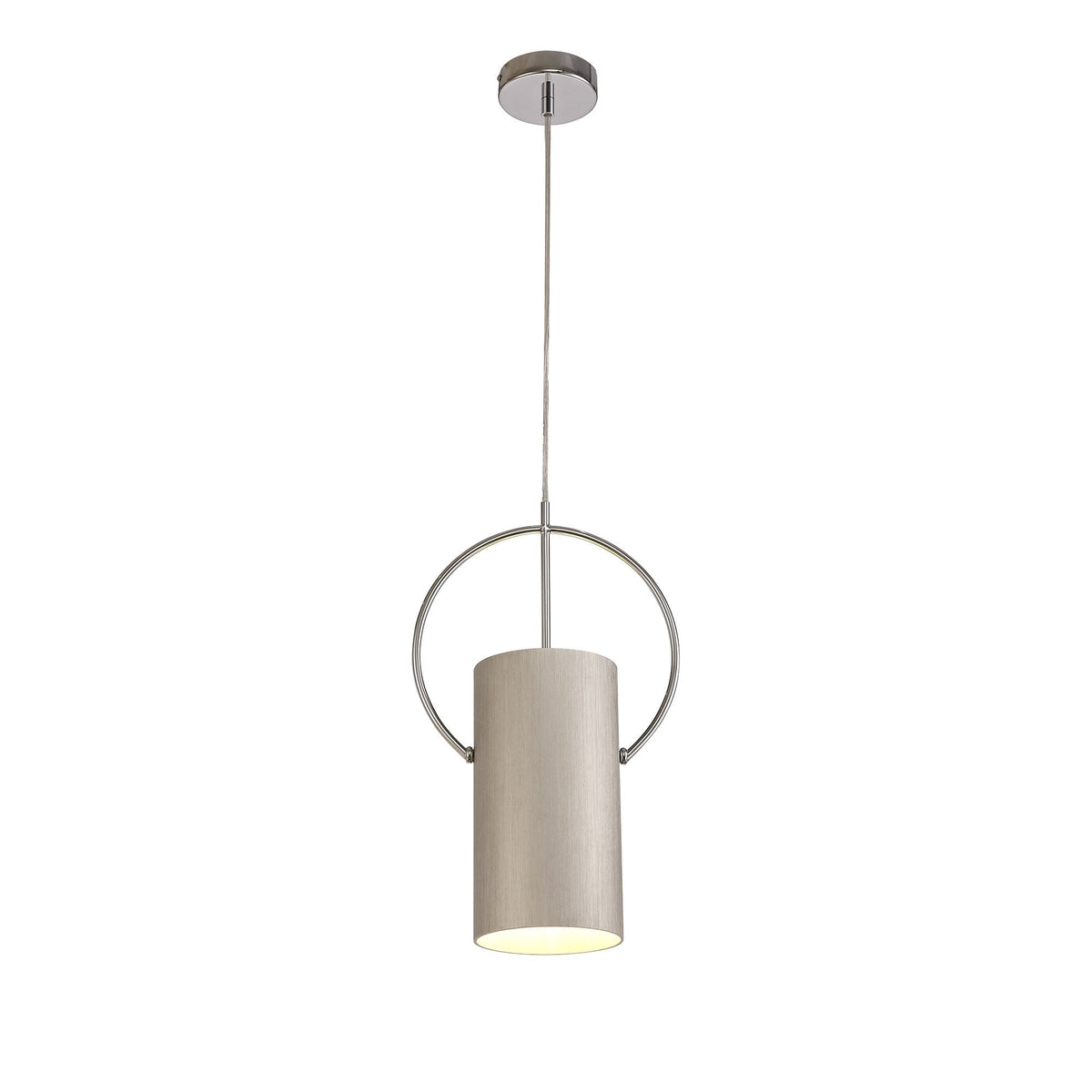 Ashreigney Single Pendant in Satin Nickel and Polished Chrome