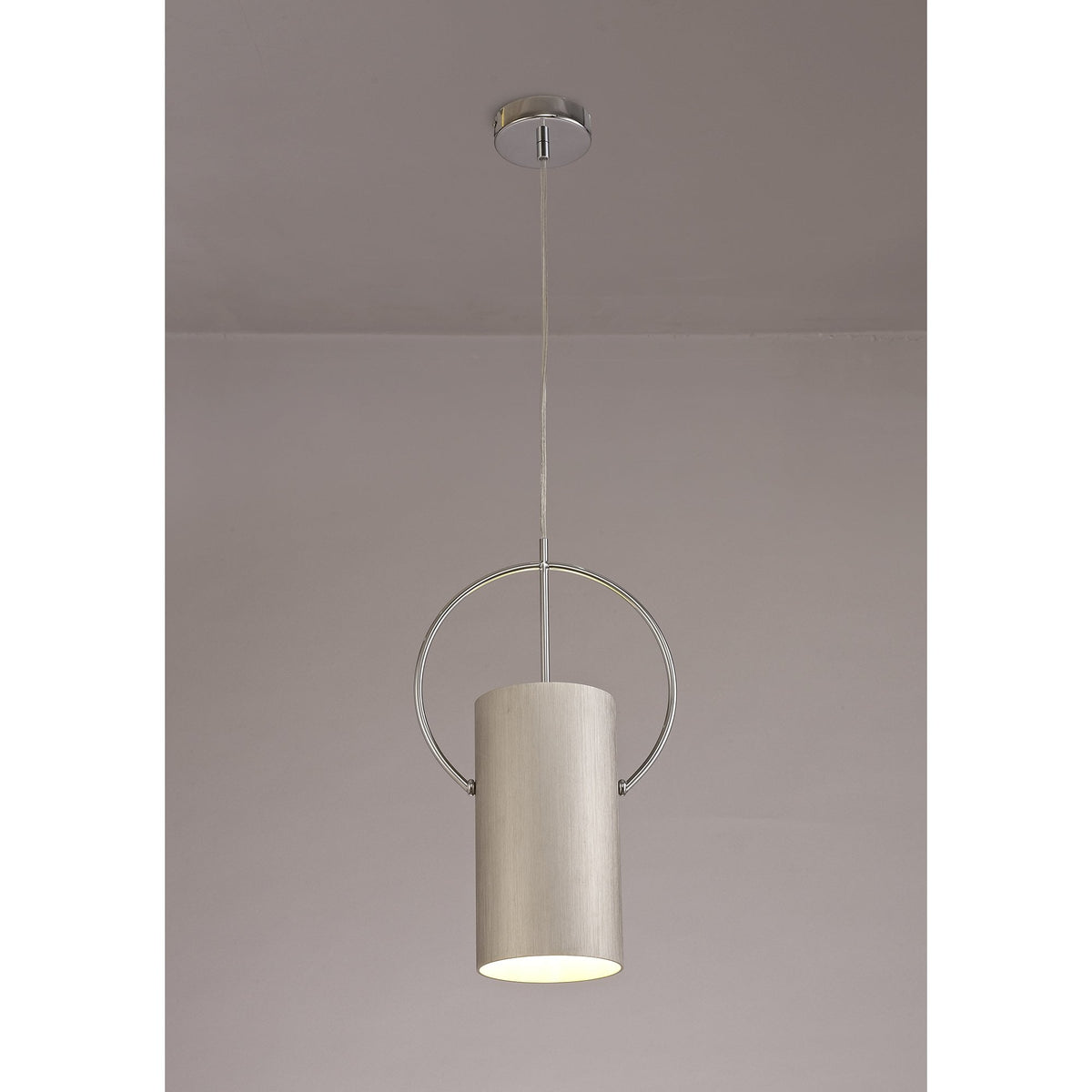 Ashreigney Single Pendant in Satin Nickel and Polished Chrome