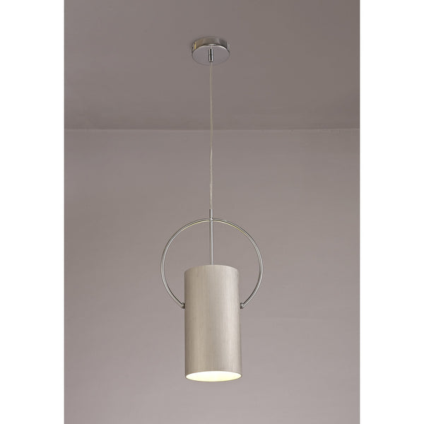 Ashreigney Single Pendant in Satin Nickel and Polished Chrome