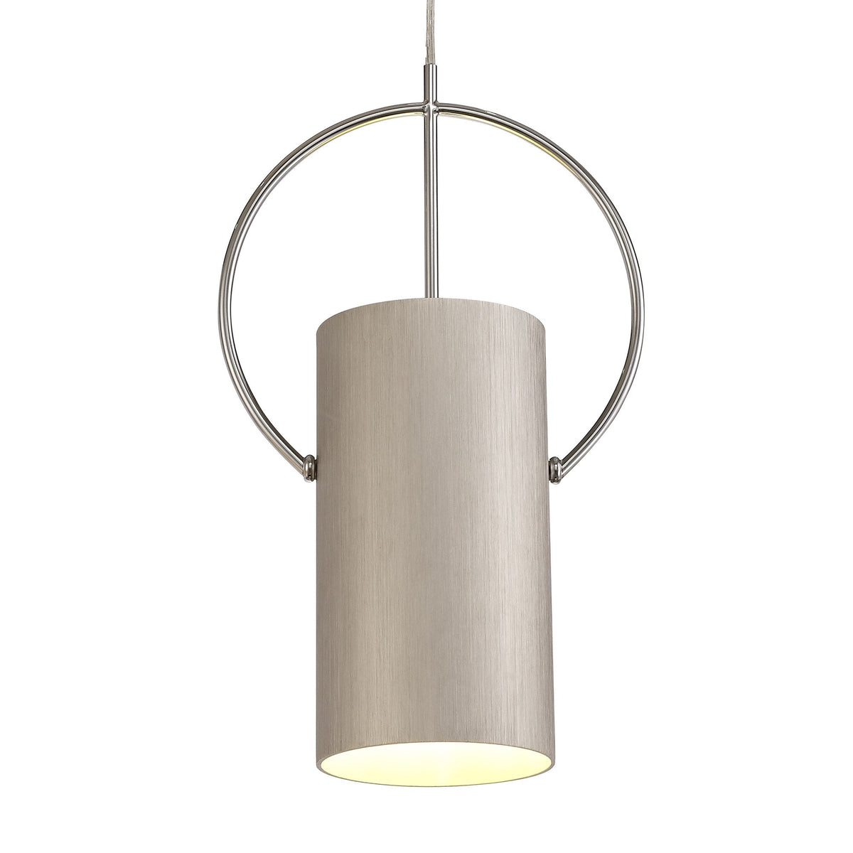 Ashreigney Single Pendant in Satin Nickel and Polished Chrome