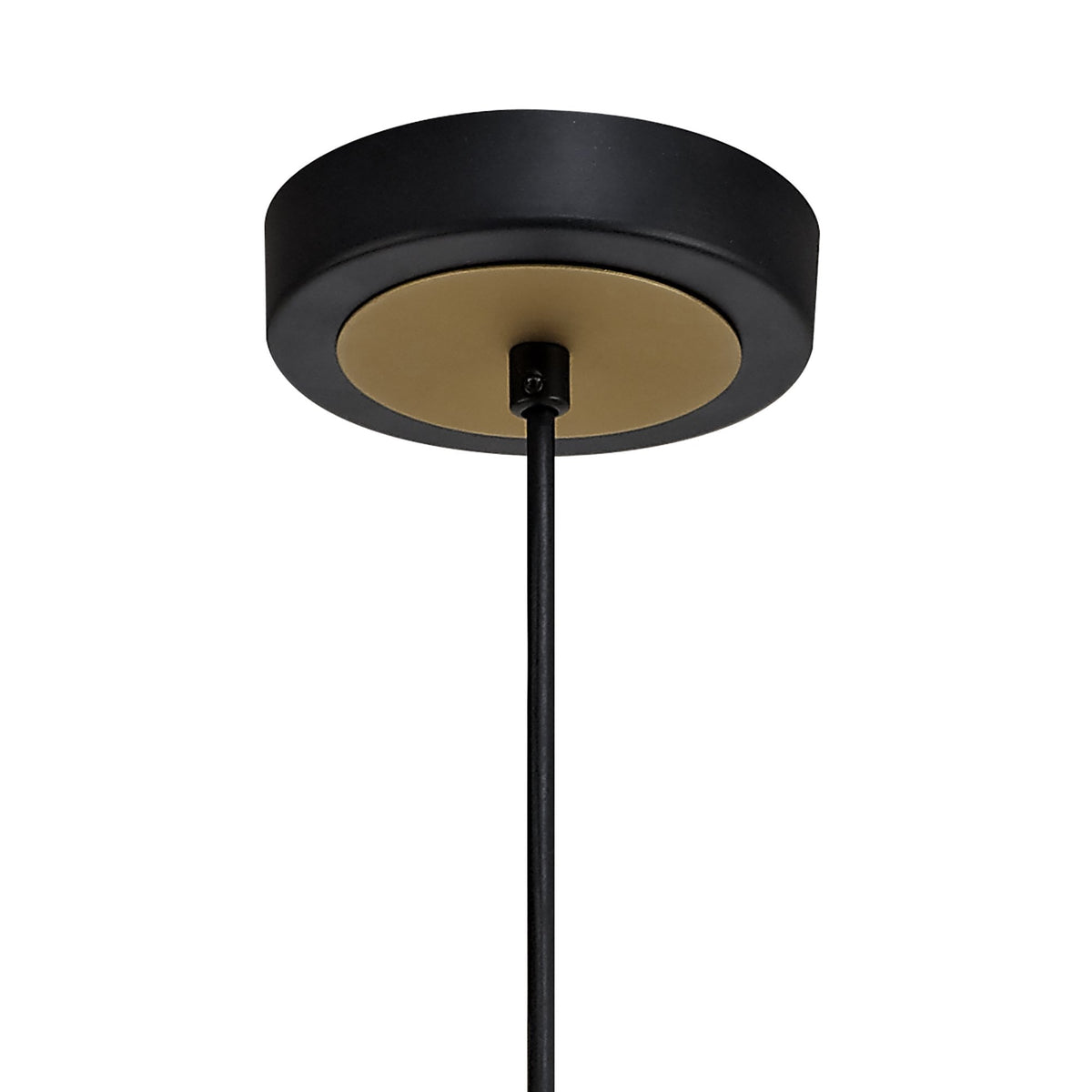 Hallsands Single Small Circle Pendant in Sand Gold and Matt Black