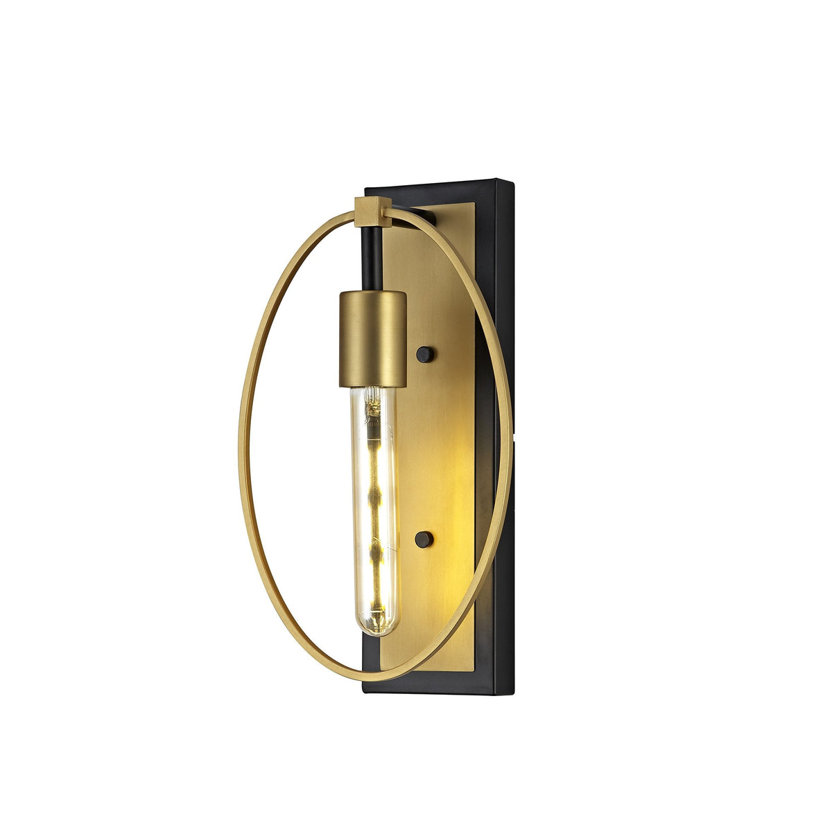 Hallsands Wall Light in Sand Gold and Matt Black