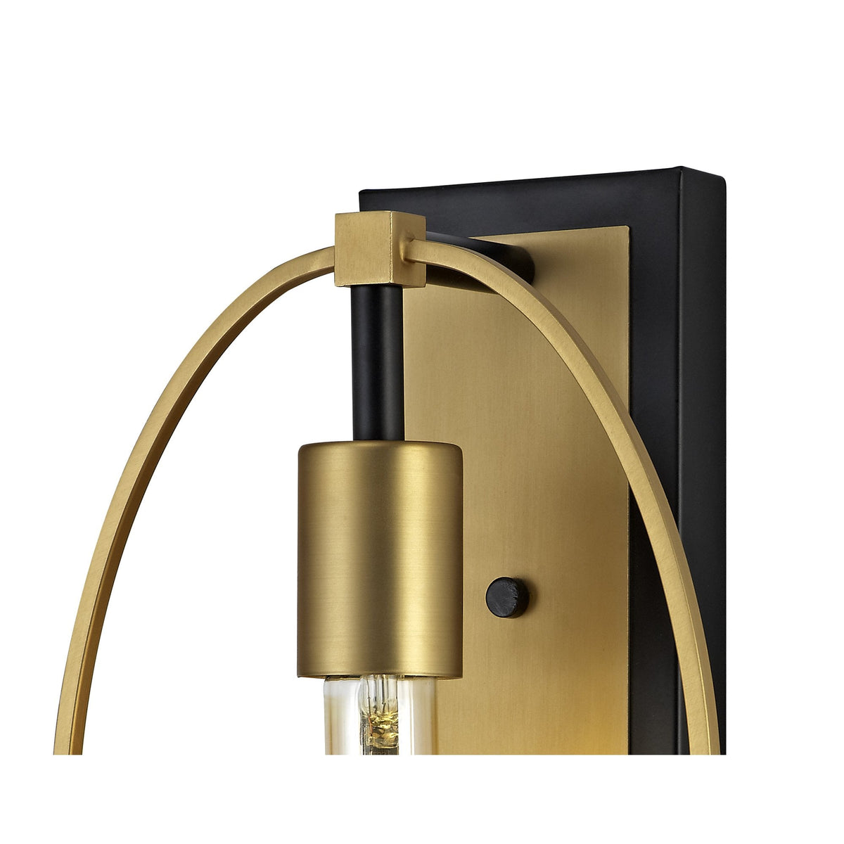 Hallsands Wall Light in Sand Gold and Matt Black