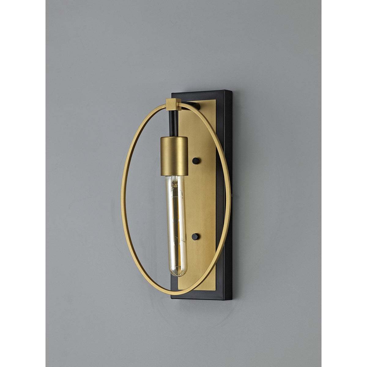 Hallsands Wall Light in Sand Gold and Matt Black