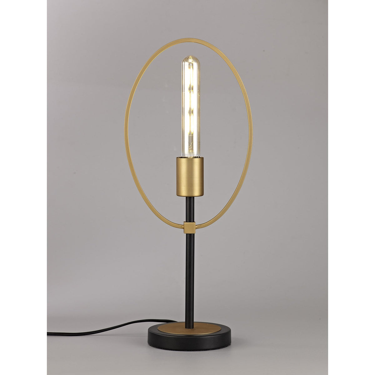 Hallsands Table Lamp in Sand Gold and Matt Black