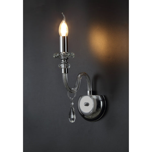 Gussard E14 Polished Chrome & Crystal Wall Lamp