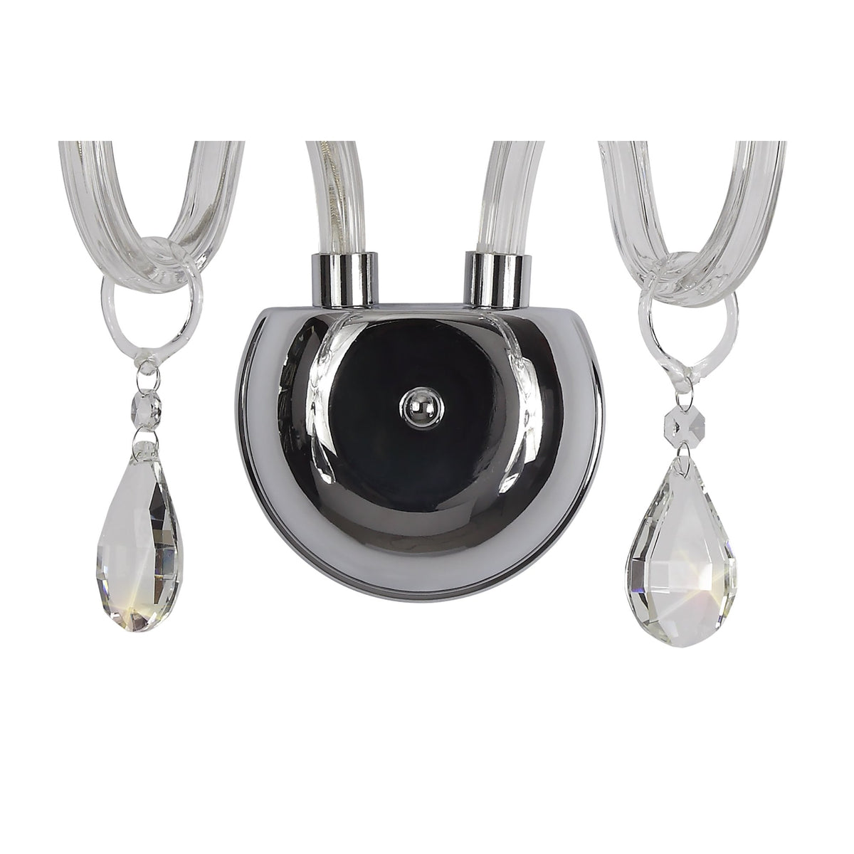 Gussard E14 Polished Chrome & Crystal Twin Wall Lamp