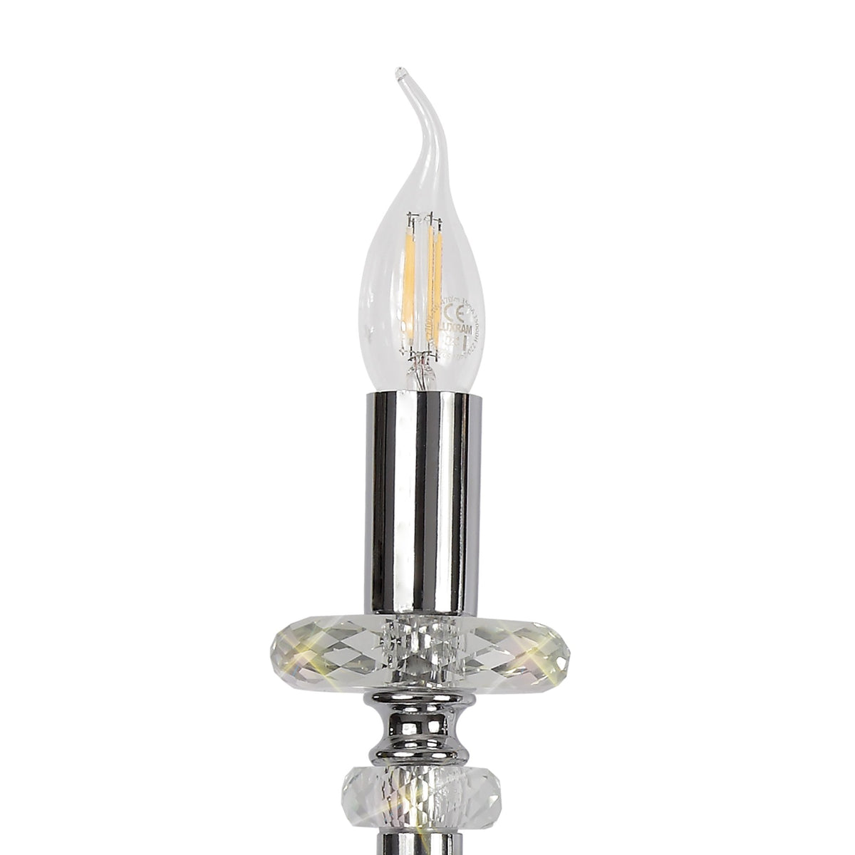 Gussard E14 Polished Chrome & Crystal Twin Wall Lamp