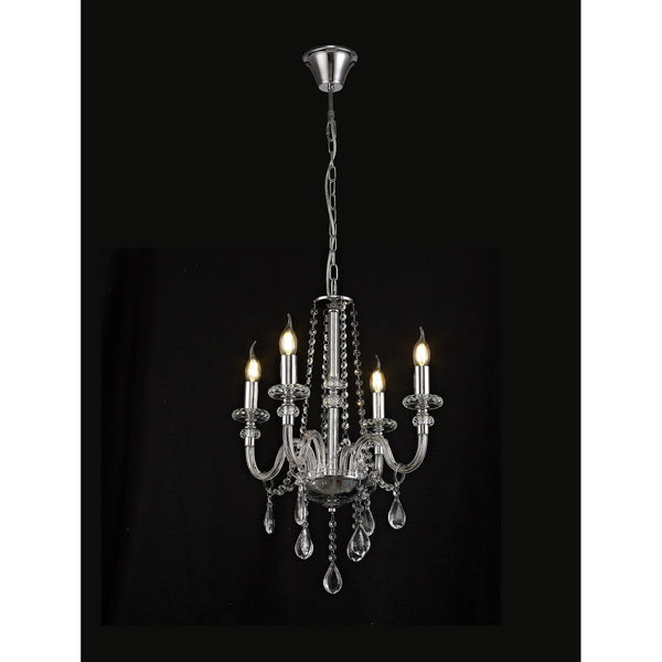 Gussard E14 Polished Chrome & Crystal 4 Light Chandelier Pendant