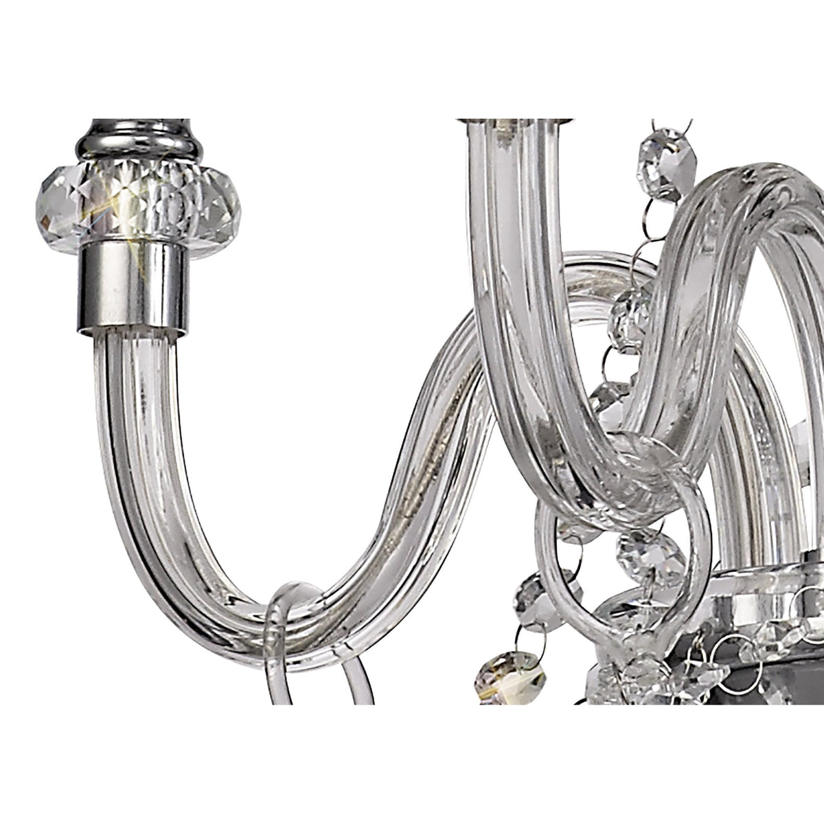 Gussard E14 Polished Chrome & Crystal 4 Light Chandelier Pendant