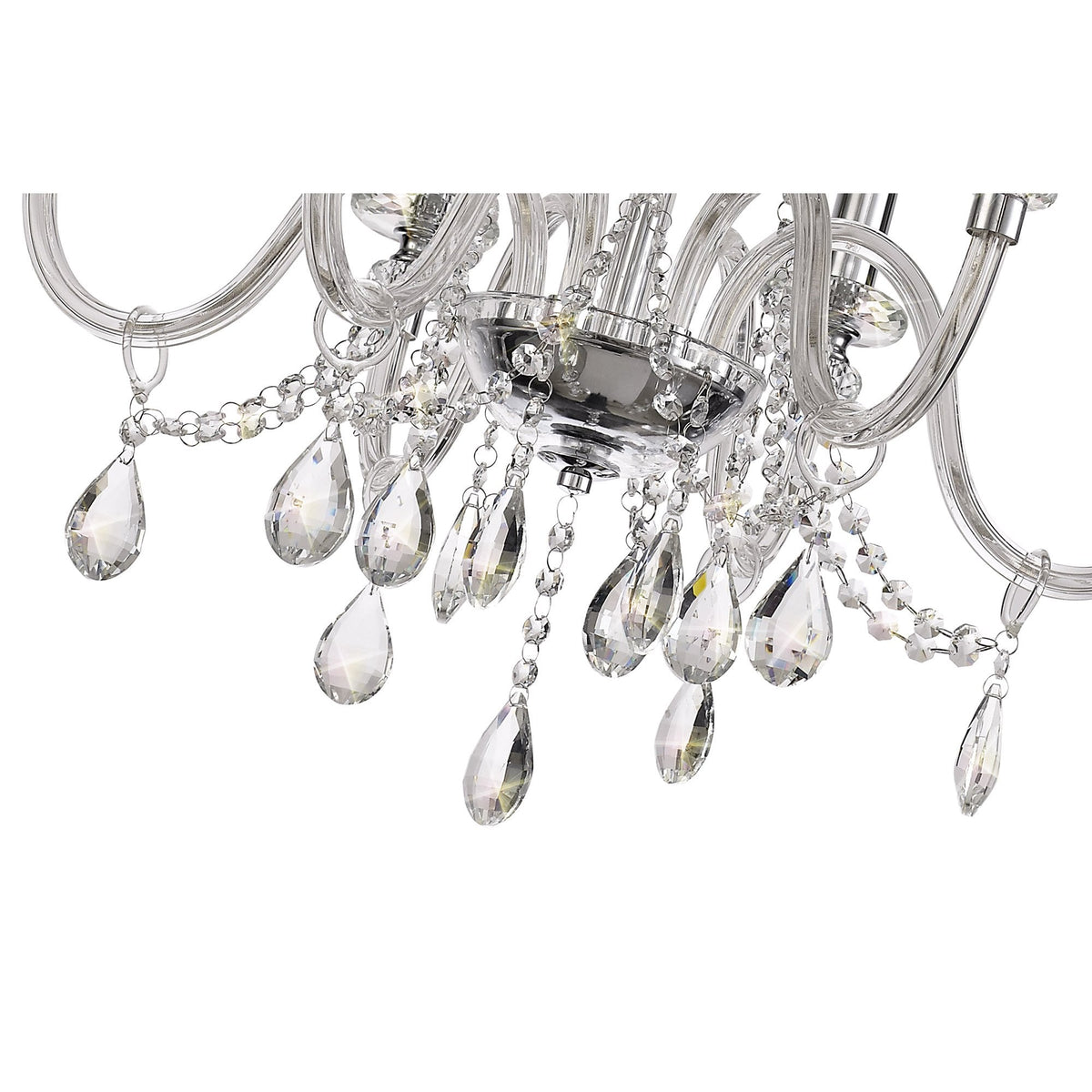 Gussard E14 Polished Chrome & Crystal 6 Light Chandelier Pendant