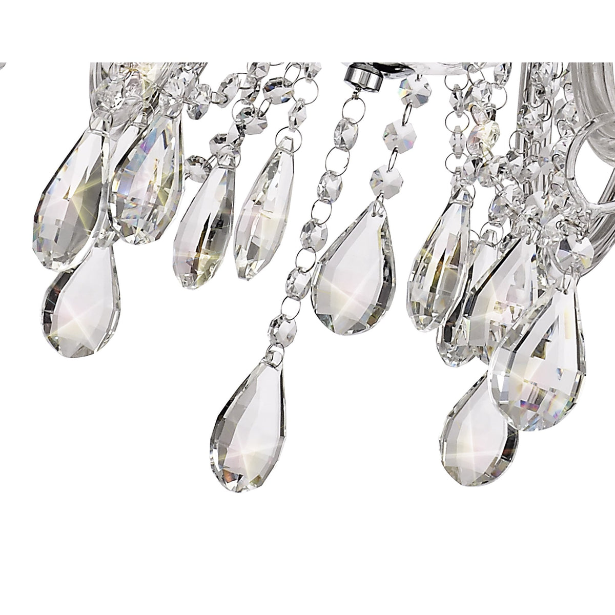 Gussard E14 Polished Chrome & Crystal 8 Light Chandelier Pendant