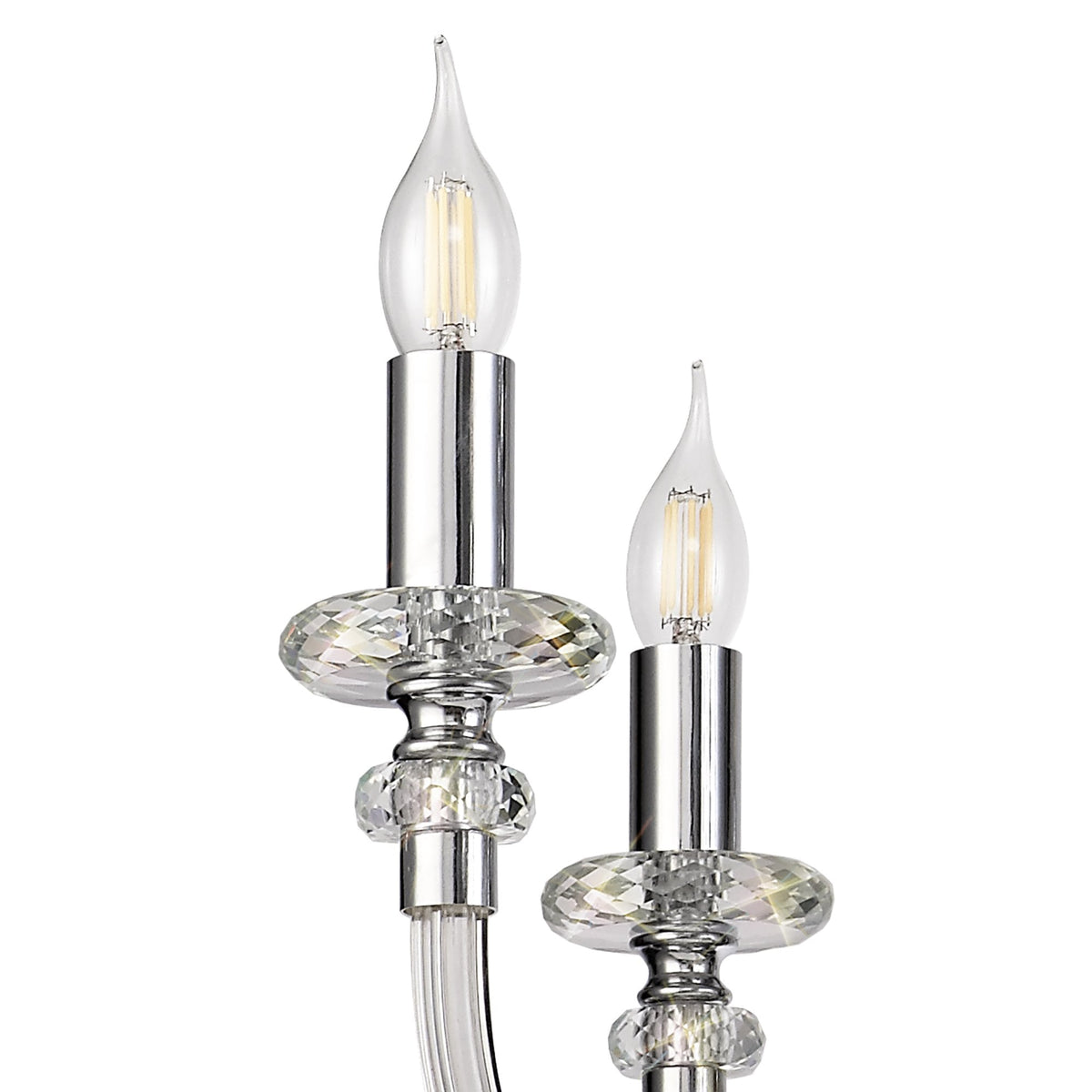 Gussard E14 Polished Chrome & Crystal 8 Light Chandelier Pendant