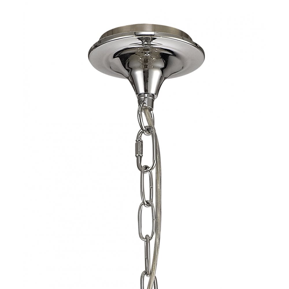 Kingskerswell E14 3 Light Polished Chrome & Satin Nickel Pendant with Clear Crystal