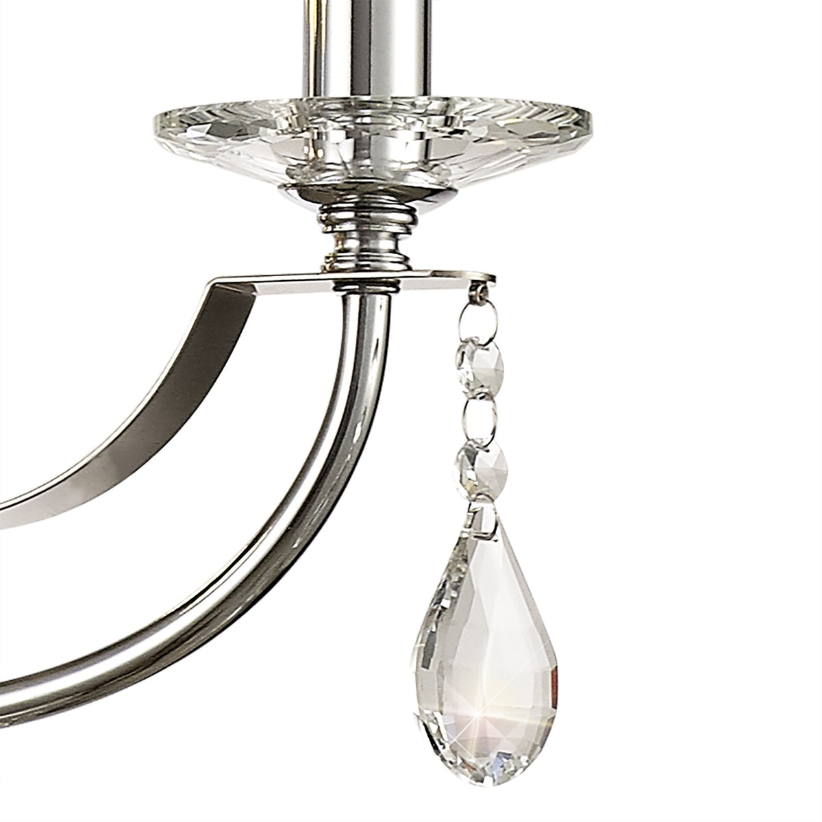Kingskerswell E14 3 Light Polished Chrome & Satin Nickel Pendant with Clear Crystal