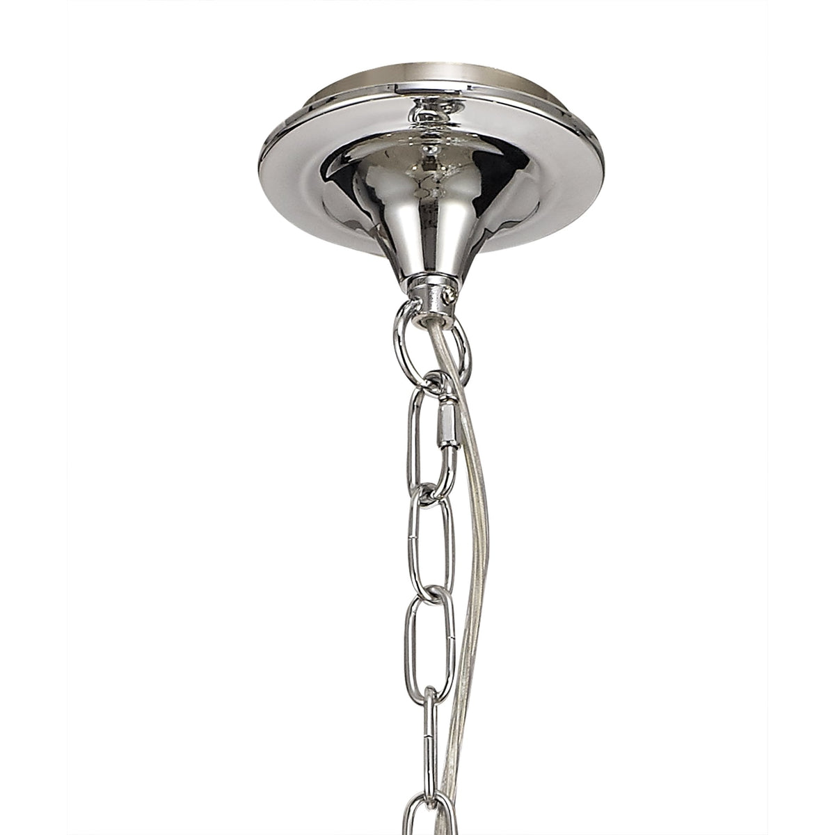 Kingskerswell E14 5 Light Polished Chrome & Satin Nickel Pendant with Clear Crystal