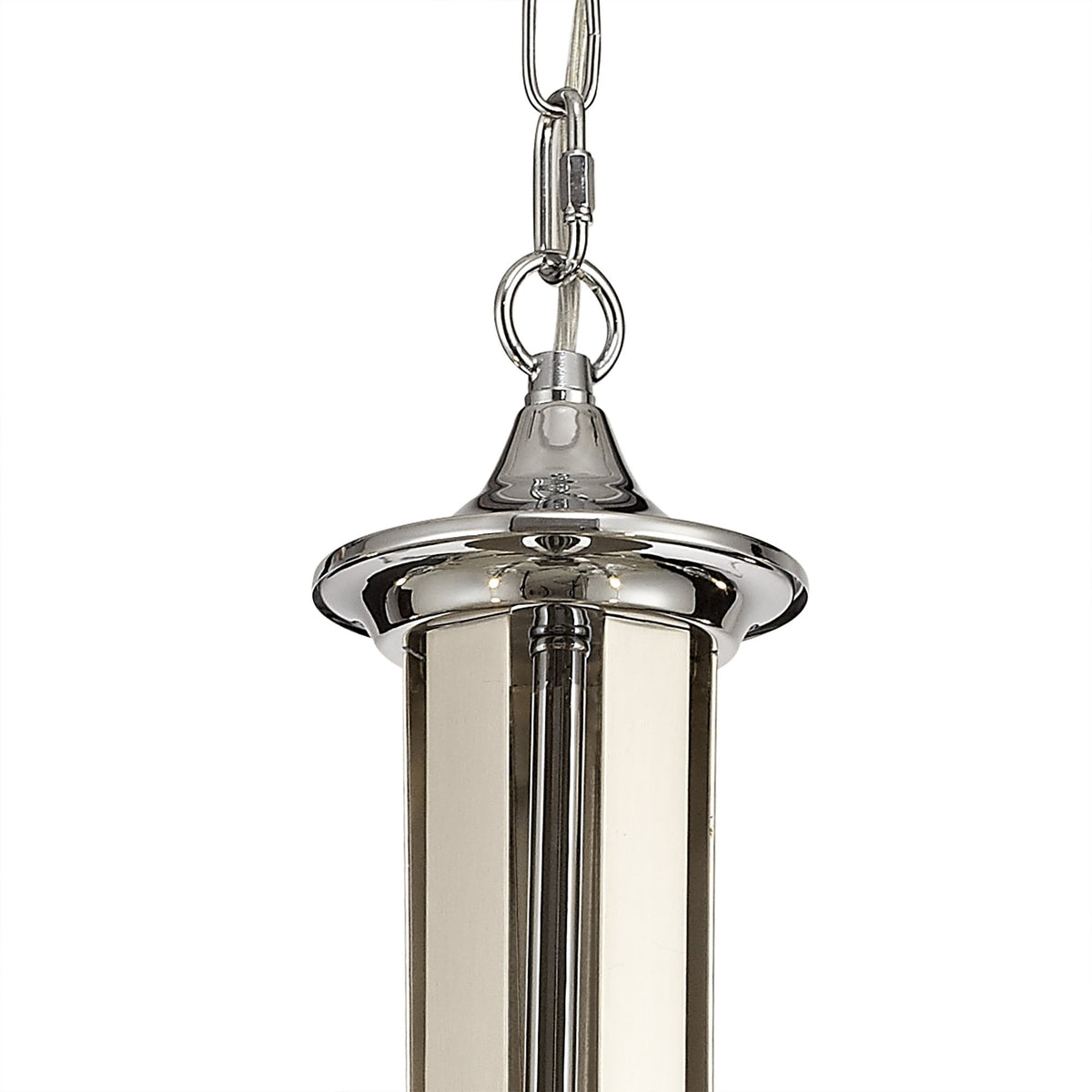 Kingskerswell E14 5 Light Polished Chrome & Satin Nickel Pendant with Clear Crystal