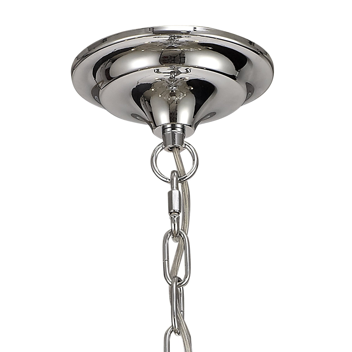 Kingskerswell E14 8 Light Polished Chrome & Satin Nickel Pendant with Clear Crystal