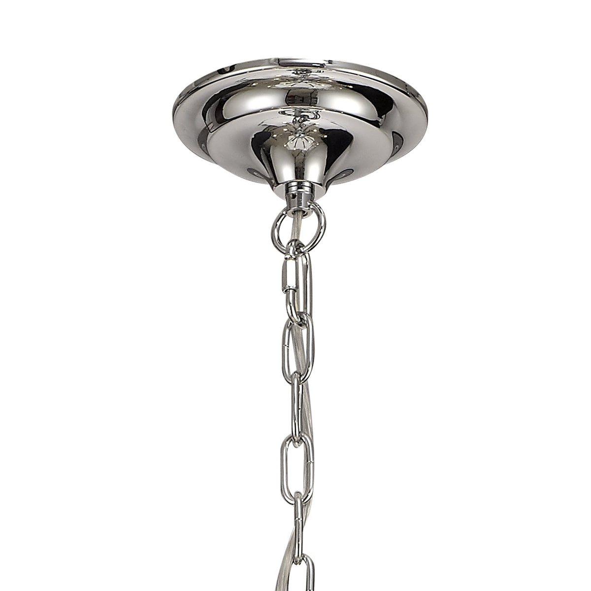 Kingskerswell E14 12 Light Polished Chrome & Satin Nickel Pendant with Clear Crystal