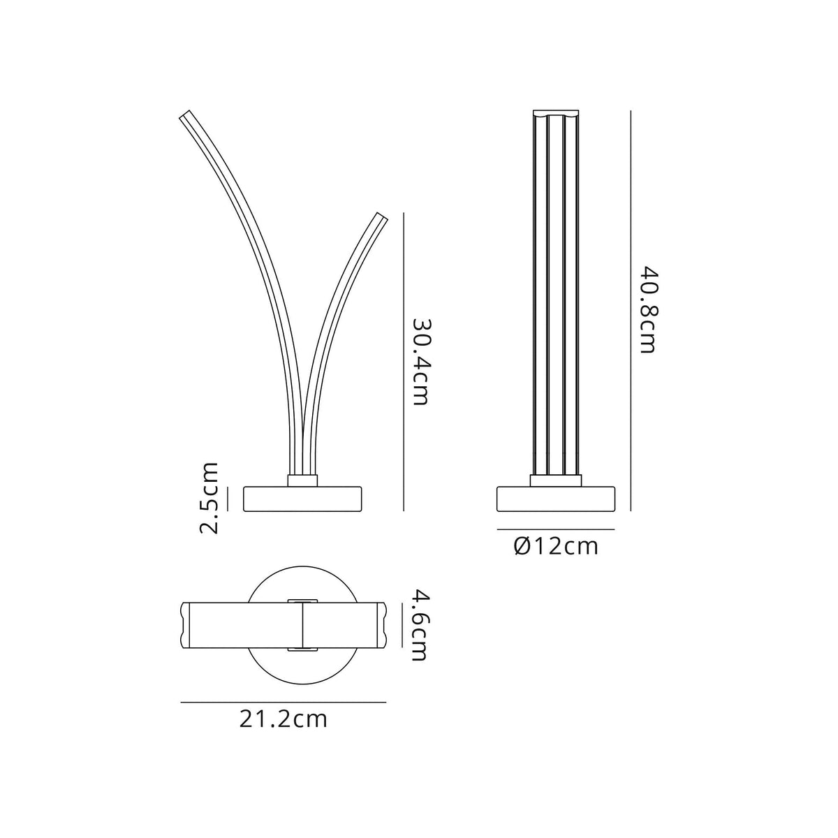 Revelstoke 2 Light Table Lamp in White