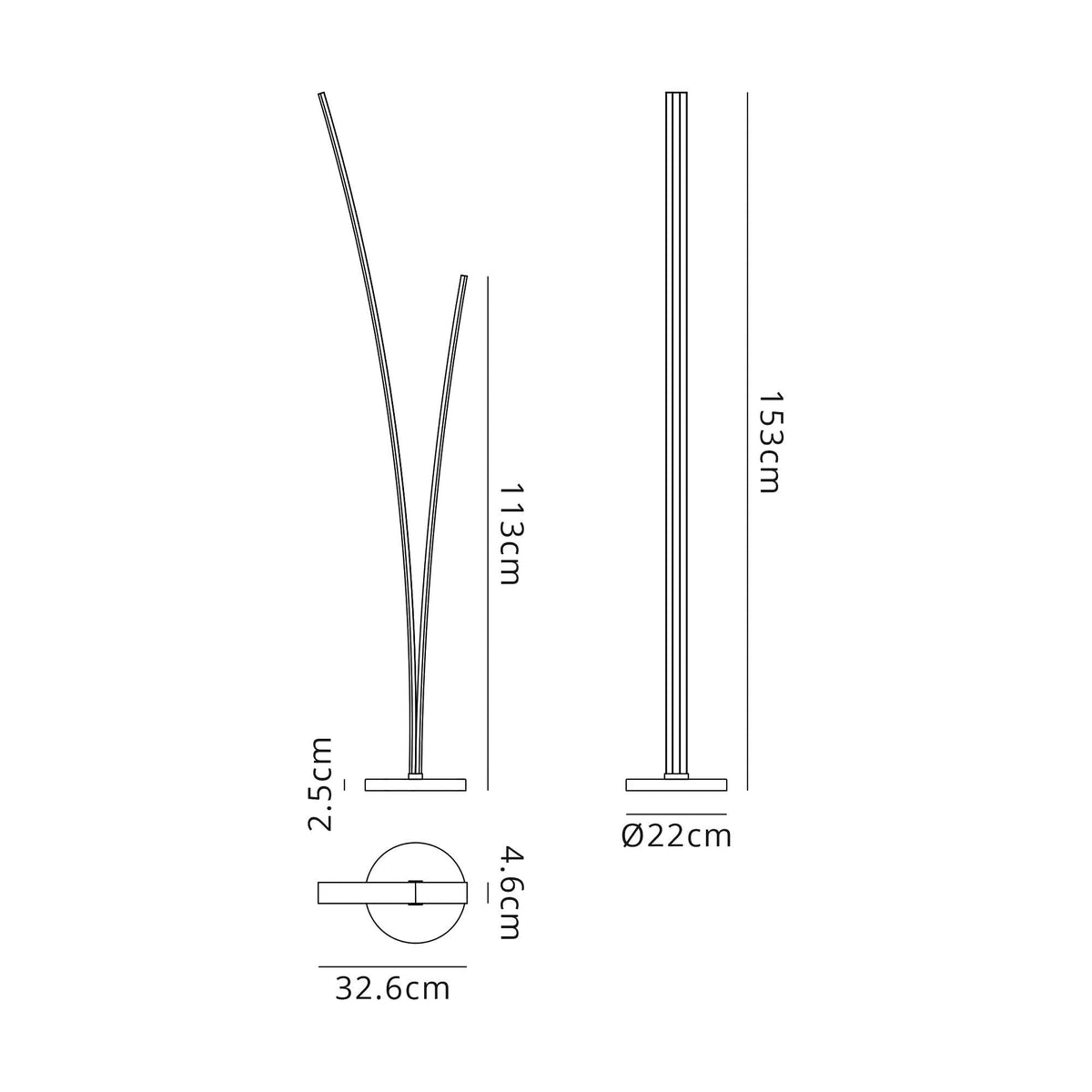 Revelstoke 2 LED Floor Lamp Dimmable in White
