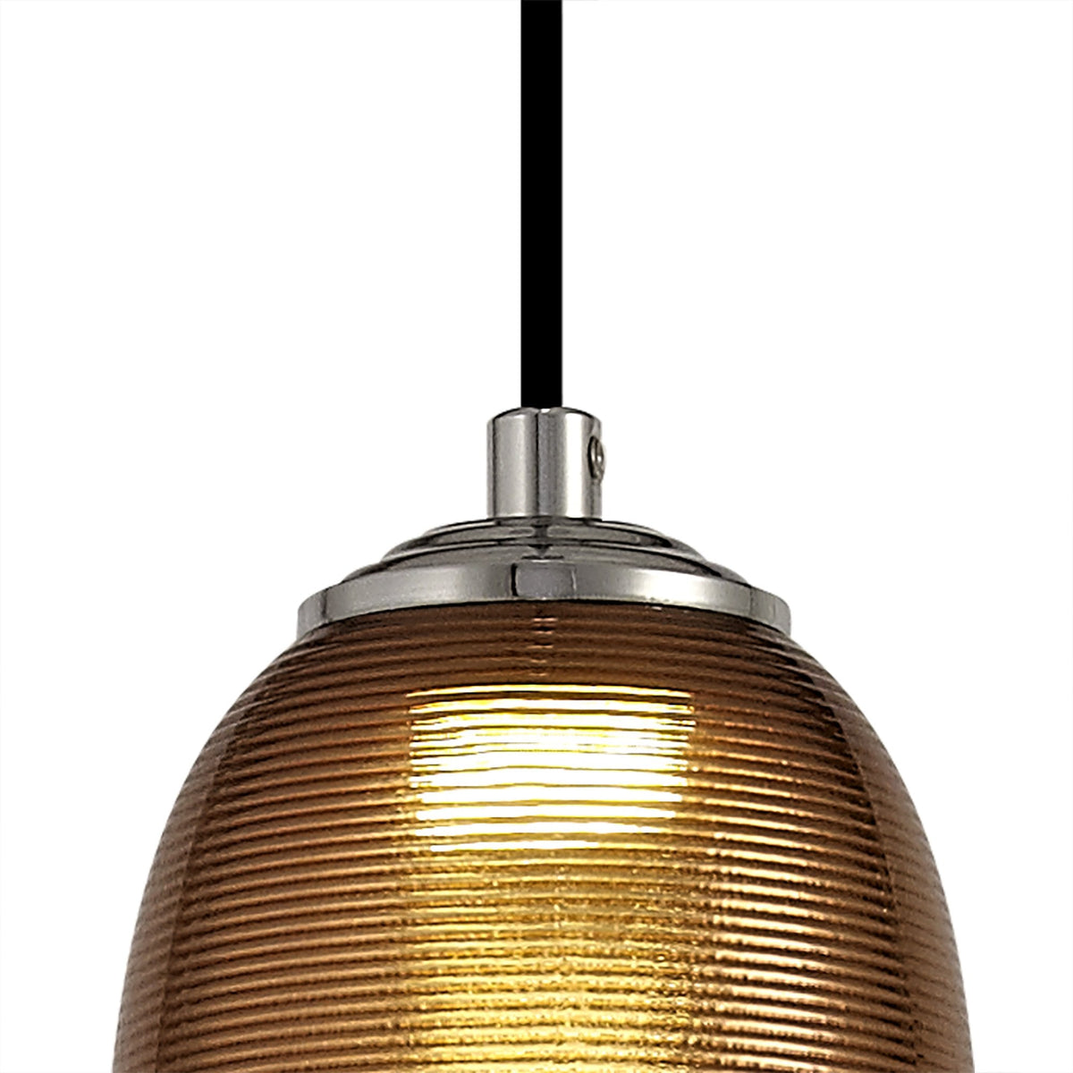 Bigbury 8W LED Chrome Pendant with Copper Glass