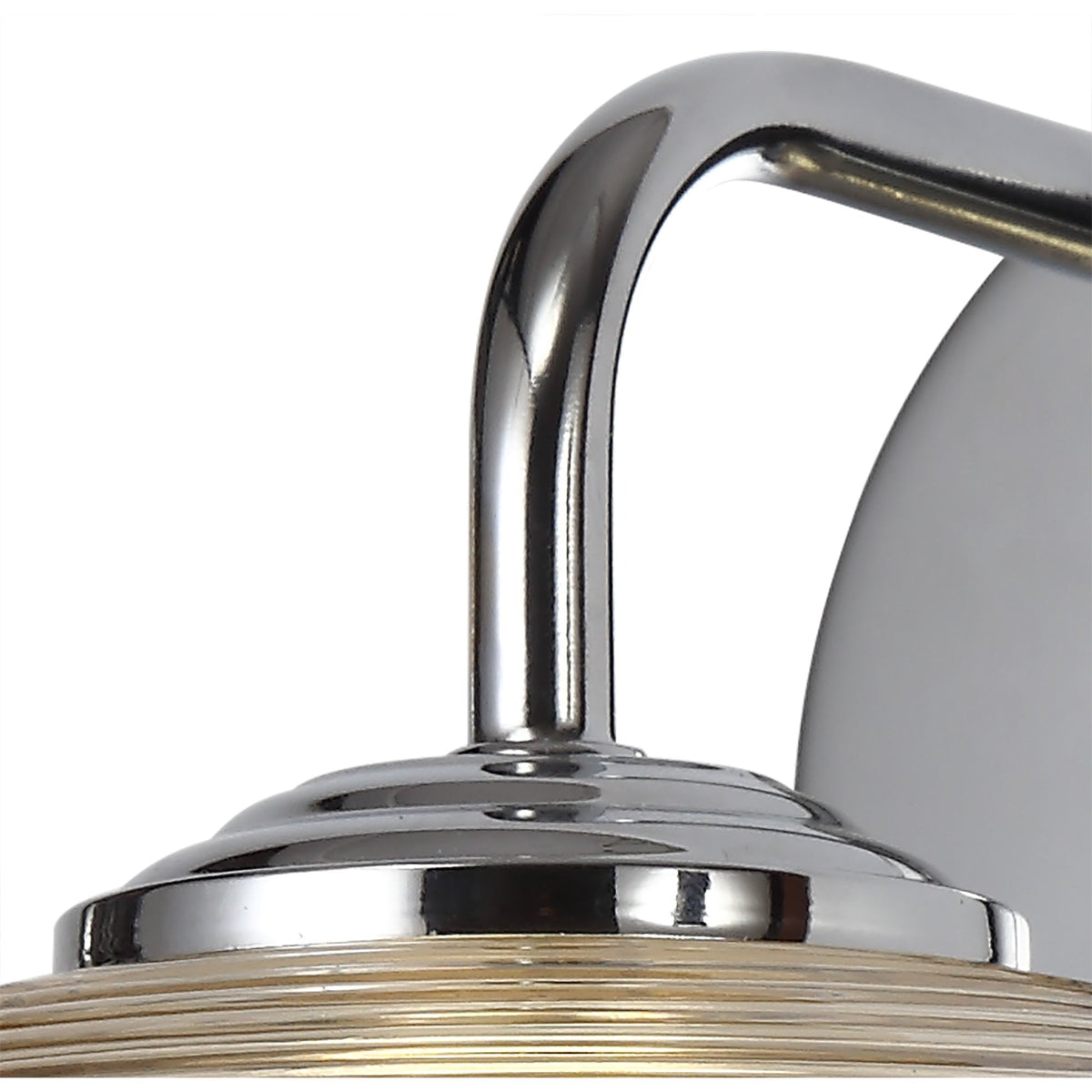 Ringmore 8W LED Switched Wall Light in Polished Chrome with Champagne Glass Shade