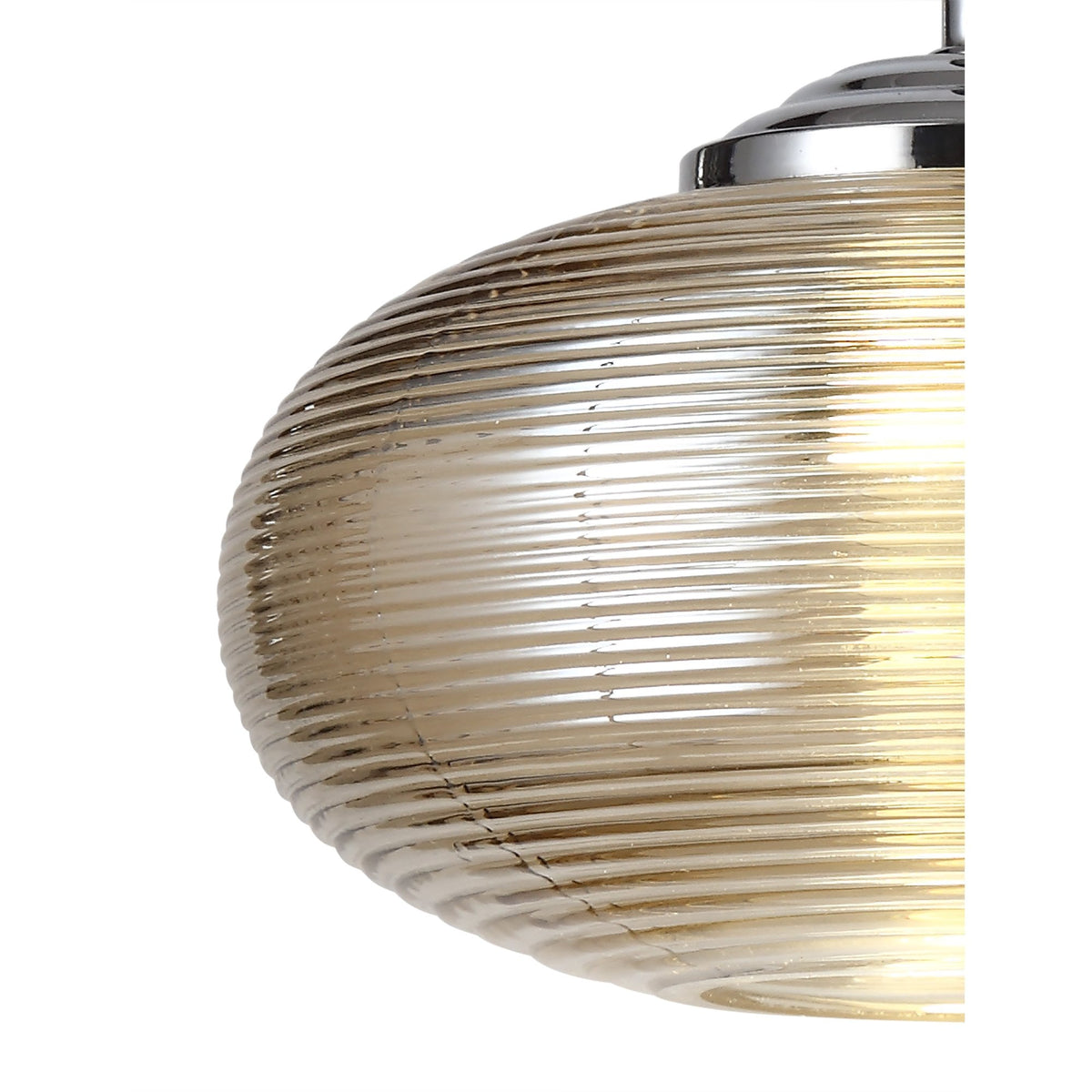 Ringmore 8W LED Switched Wall Light in Polished Chrome with Champagne Glass Shade
