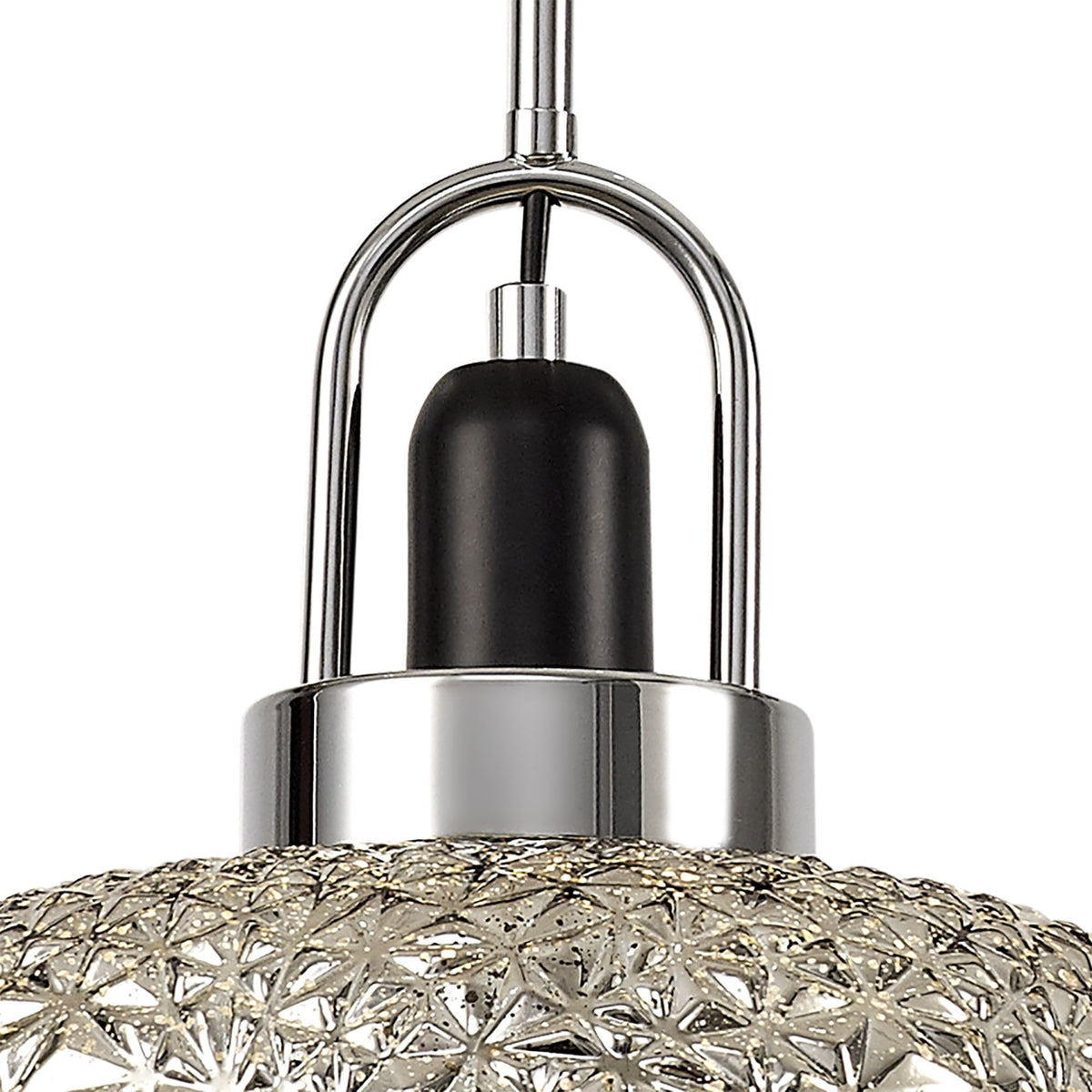 Aish Pendant Polished Chrome with Ombré Smoked & Clear Glass Shade