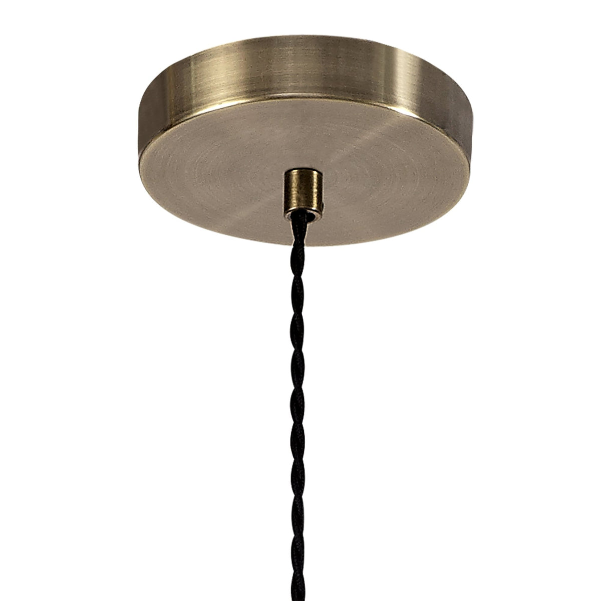 Fiddleford Pendant in Antique Brass with Smoked & Amber Glass